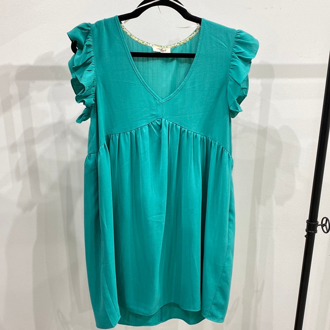 Jade Flutter Sleeve Dress - PREORDER U