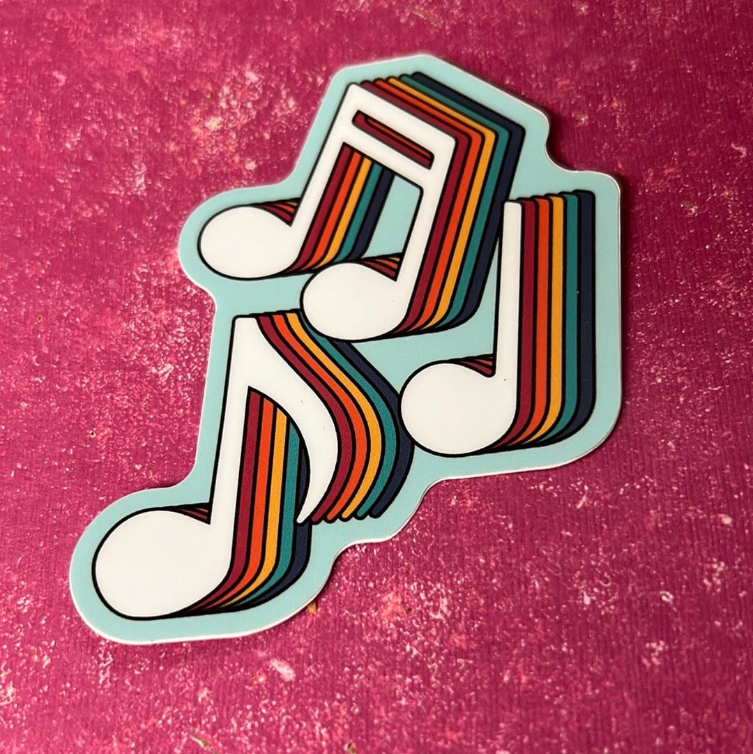 Rainbow Music Notes Sticker
