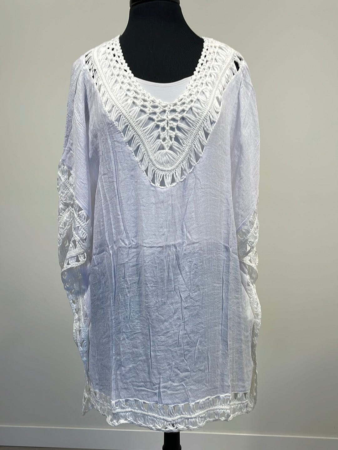 White Crochet Coverup