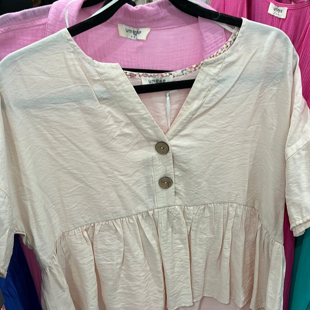 Boho Button Detail Top