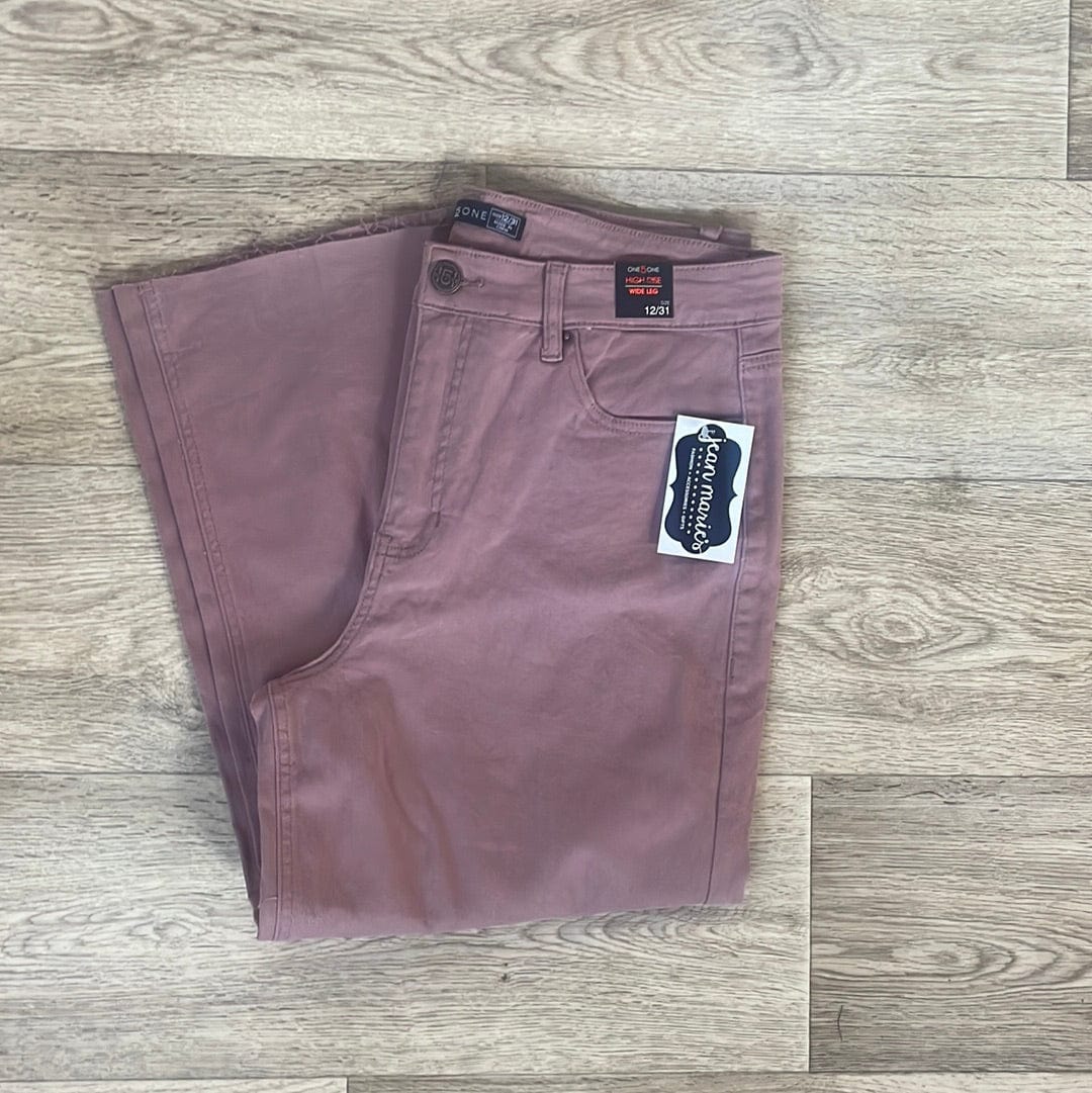 Wide Crop Mauve Denim