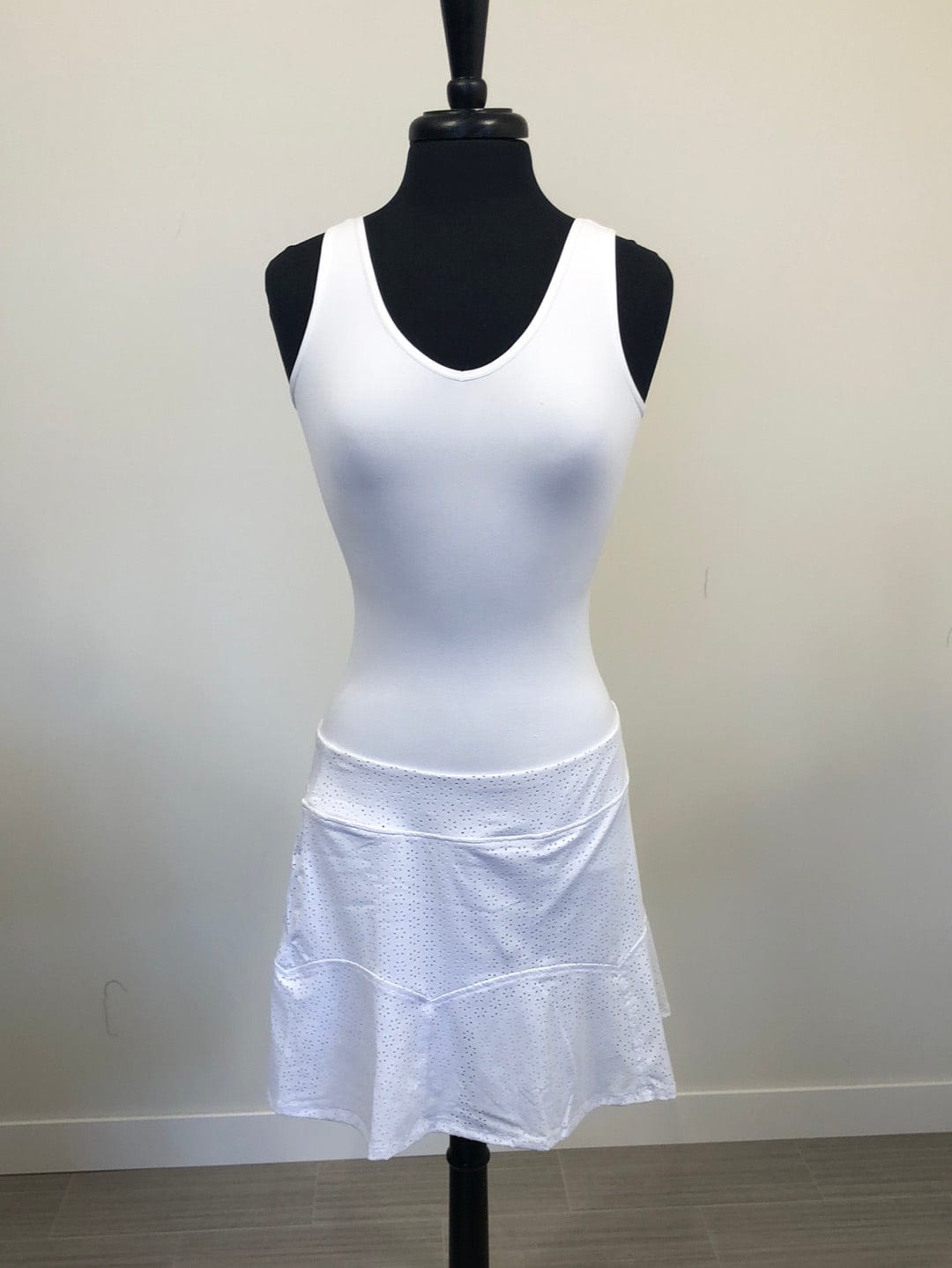 White A-Line Eyelet Skort