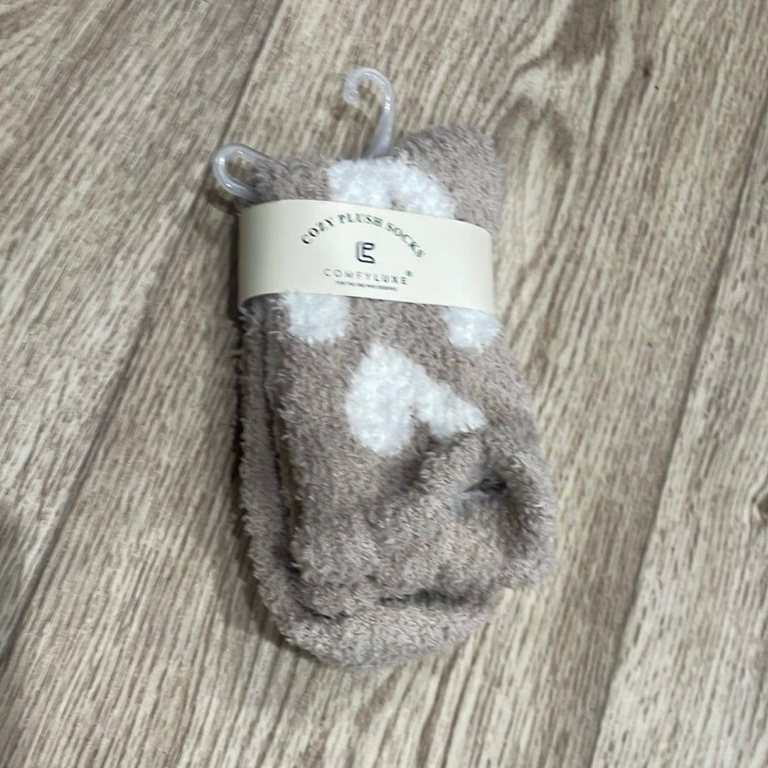Beige Heart Comfy Luxe Sock