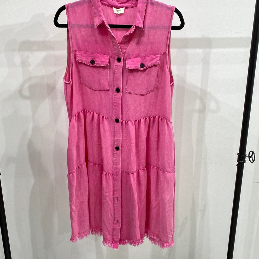 Hot Pink Tiered Dress  - PREORDER U