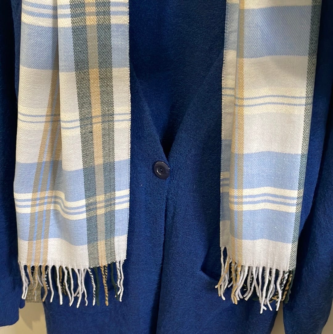 Cashmere Feel Scarf Periwinkle Plaid