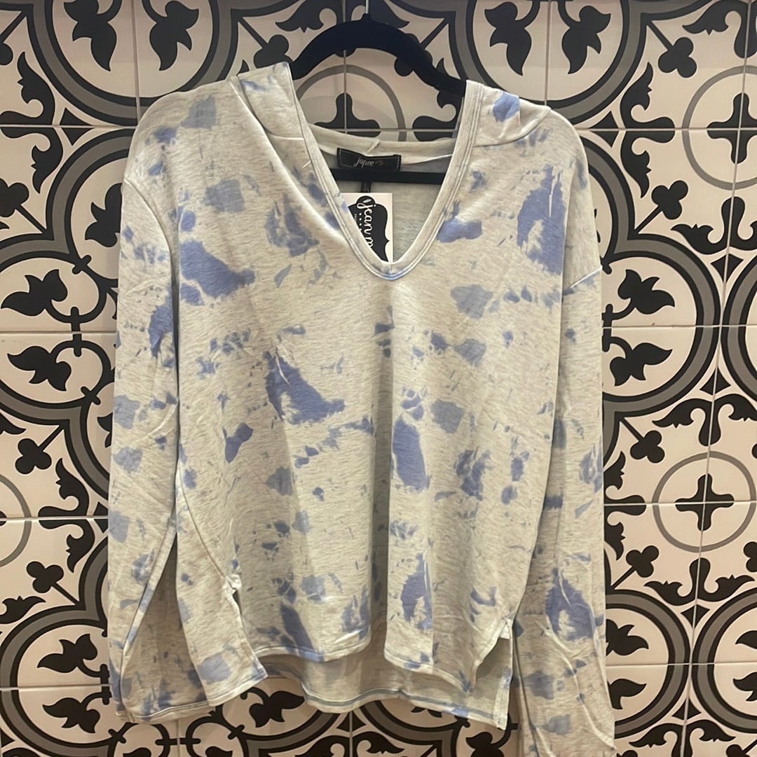 Washed Blue Popover Hoodie