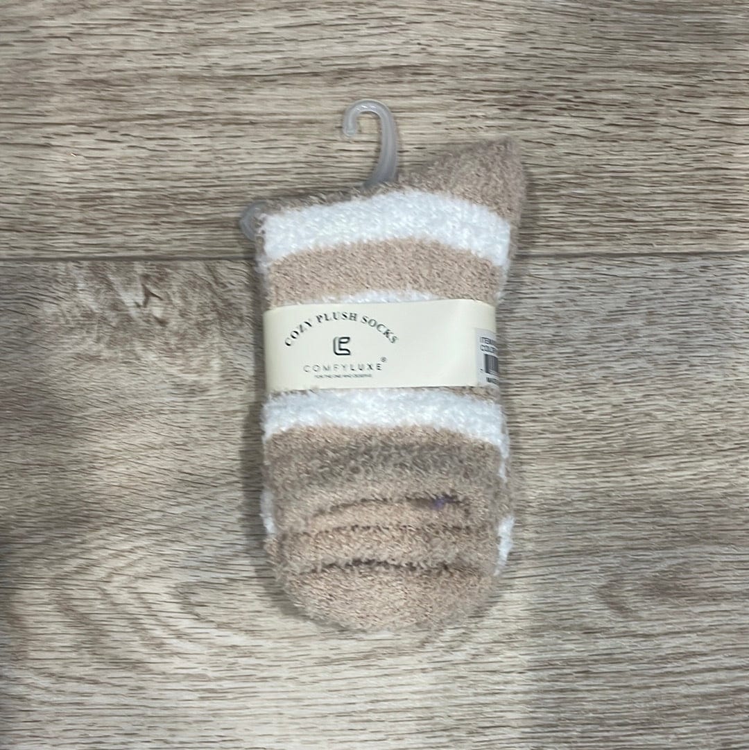 Beige Stripe Comfy Luxe Sock