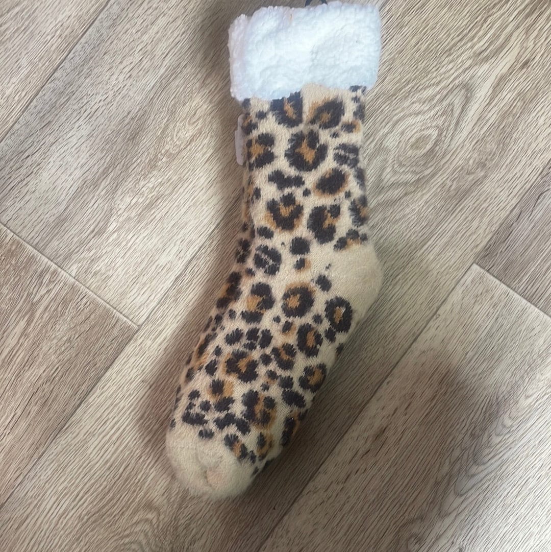Leopard Sherpa Booties