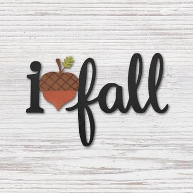 I Heart Fall Acorn Magnet