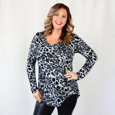 Leopard Print Long Sleeve Top