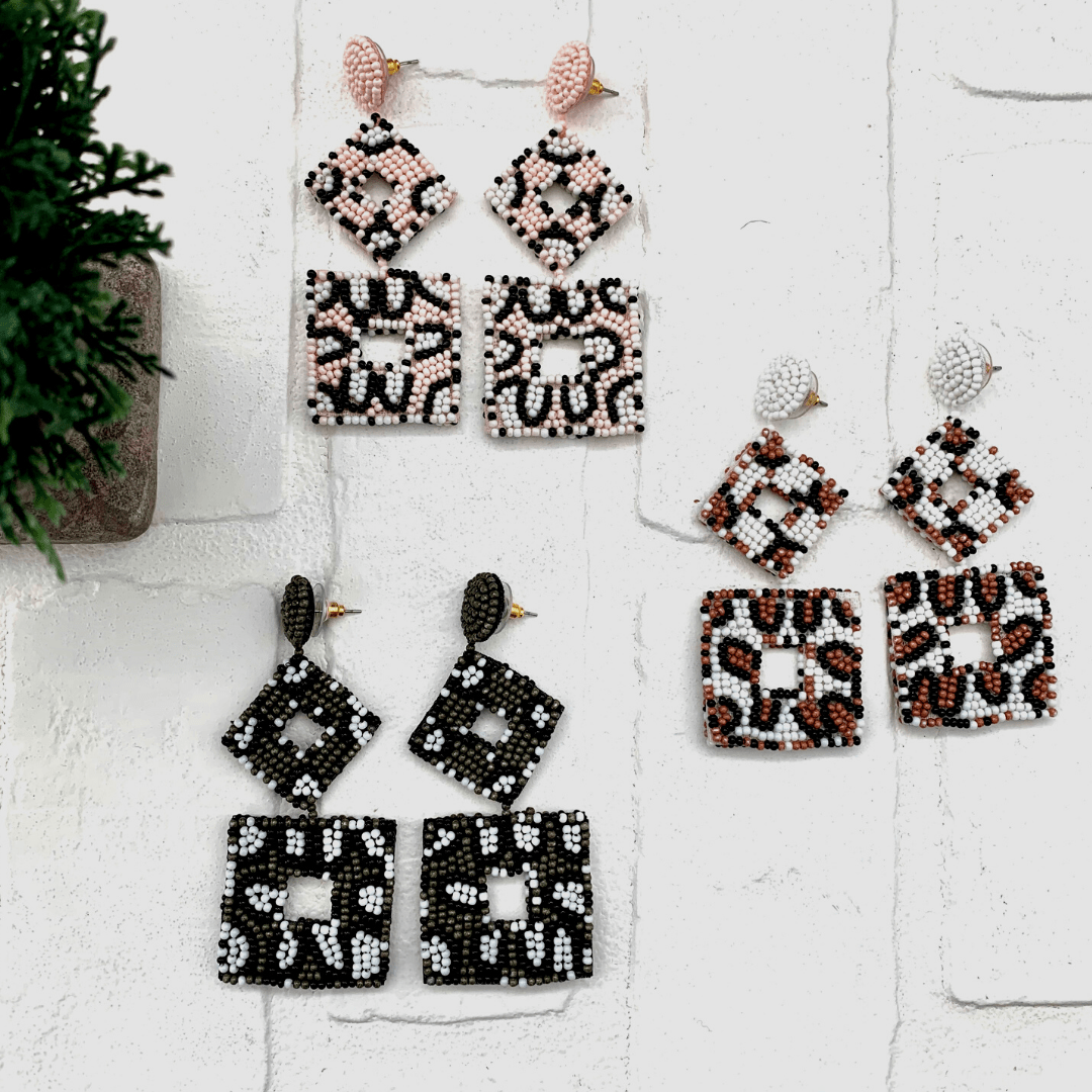 Leopard Beaded Earring